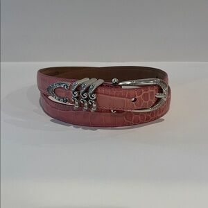 Brighton Croc-Embossed Leather Belt